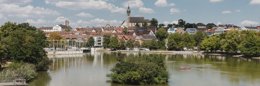 Böblingen: Blick über den Oberen See auf die Altstadt mit der Stadtkirche