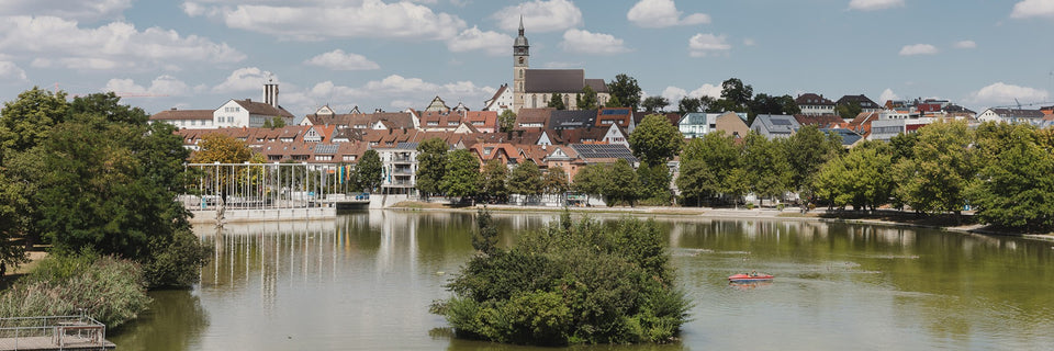 Böblingen: Blick über den Oberen See auf die Altstadt mit der Stadtkirche