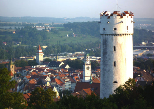 Ravensburg: der Mehlsack und der Blaserturm über der Altstadt
