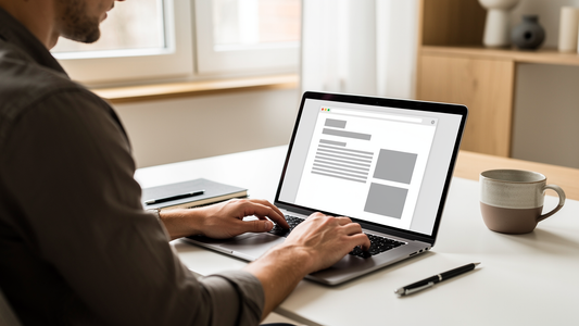 Person prüft Grundbuchauszug als PDF am Laptop – Kosten und Ablauf erklärt